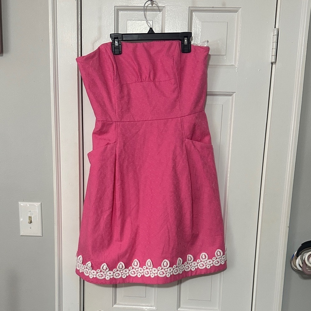Lilly Pulitzer pink strapless dress size 12